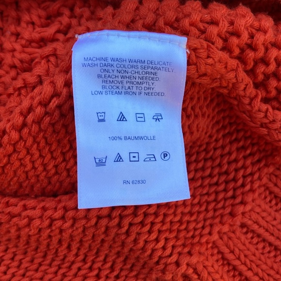 $5/25 Lands End Orange Cable Knit Sweater - Picture 8 of 8